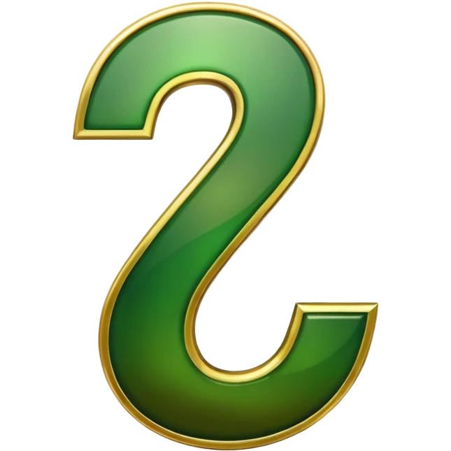 number seven  in golden and green shadows emoji