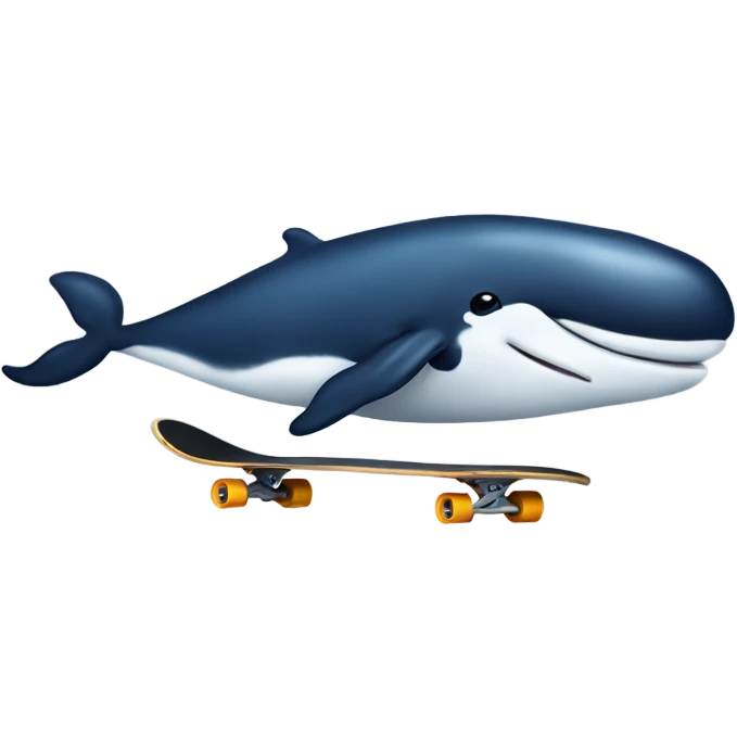 Whale on a skateboard  emoji