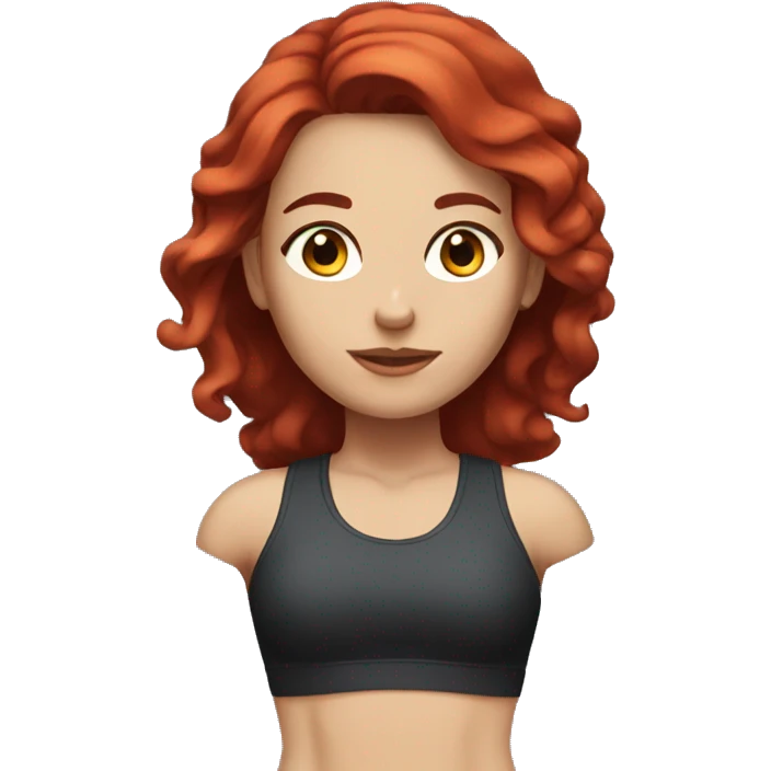 gym girl with dark redhair  emoji