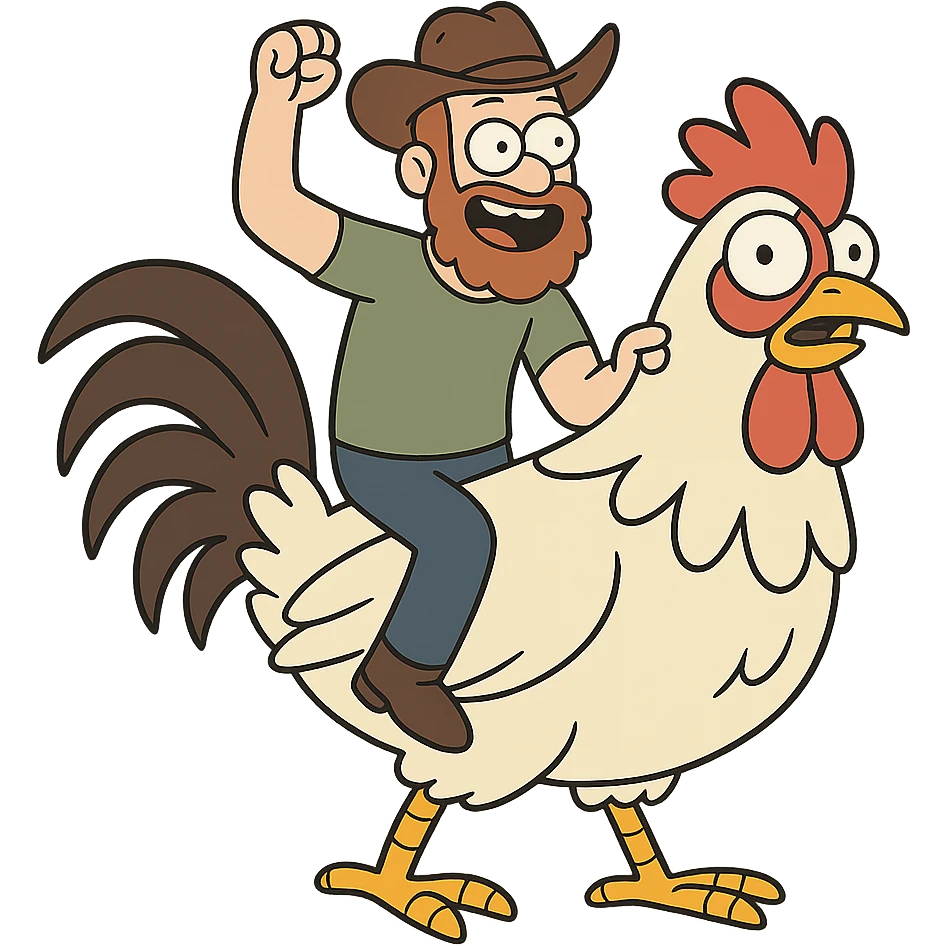 rider on a rooster emoji