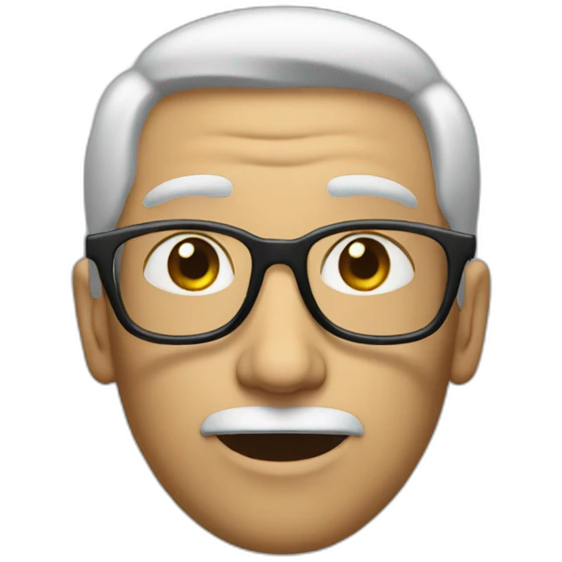Tall man with glasses and weird look emoji