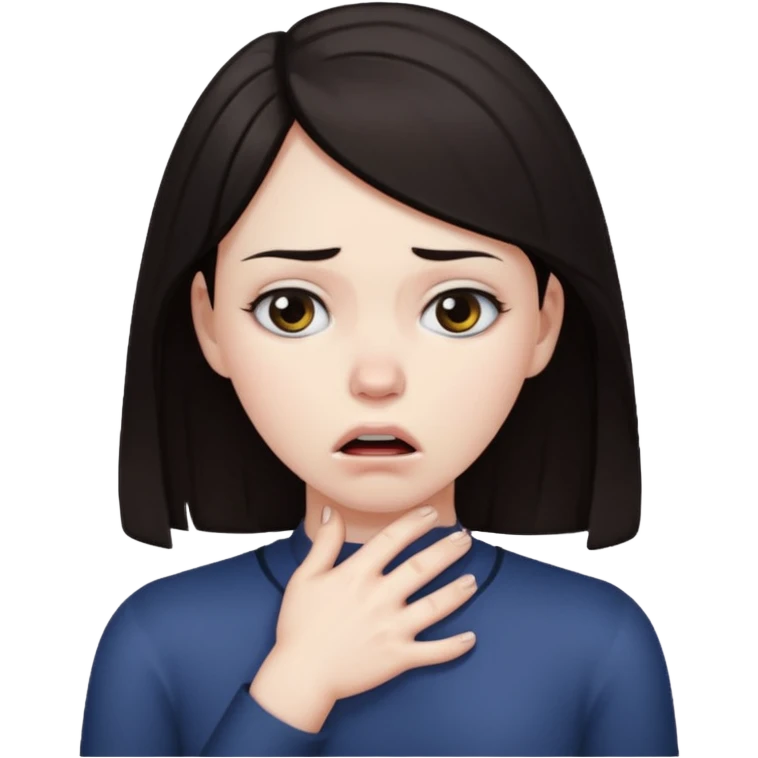 Girl pretending to choke herself  emoji