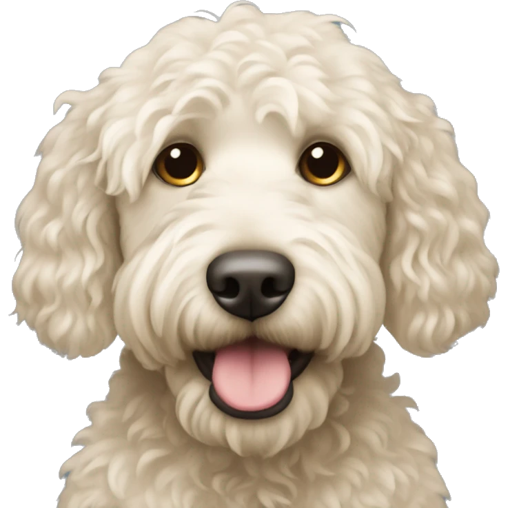 white blonde labradoodle emoji