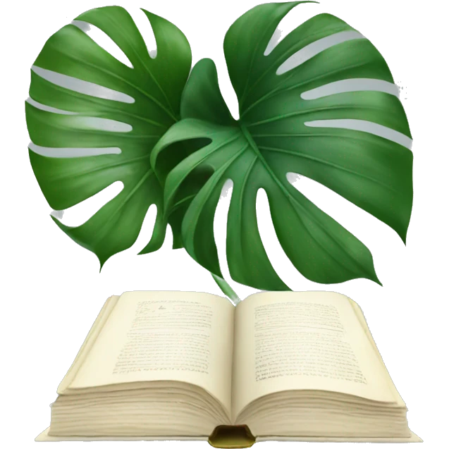 book and monstera flower emoji