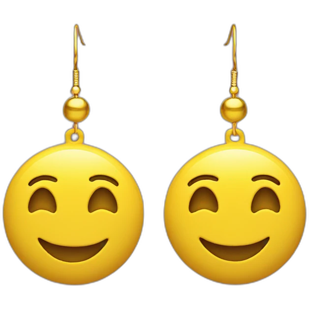 yellow happy face earings emoji