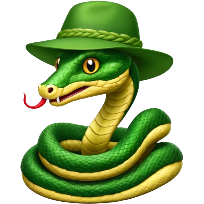 snake wearing a hat emoji