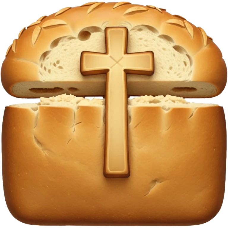 a loaf of bread with a cross through it emoji