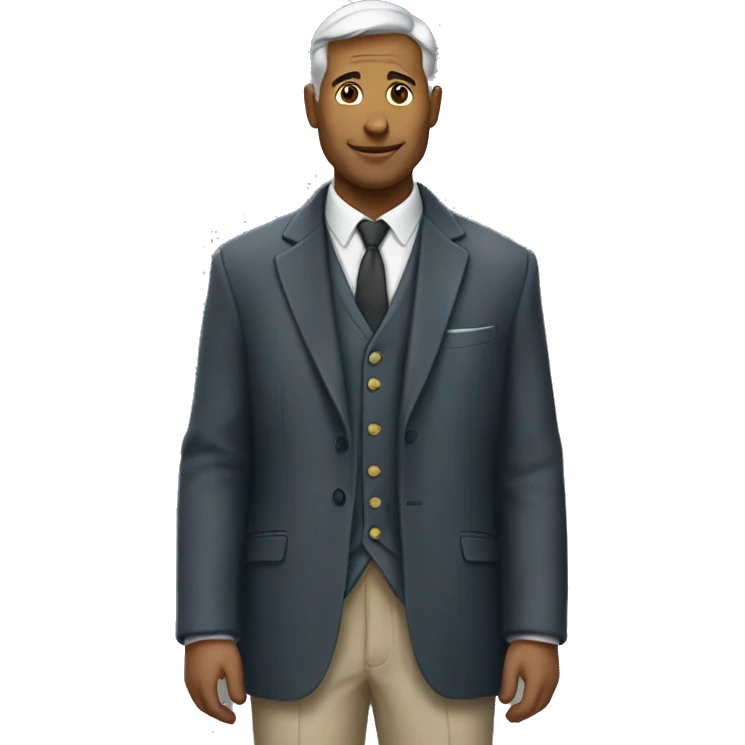 gentleman wearning coat pant looks decent emoji