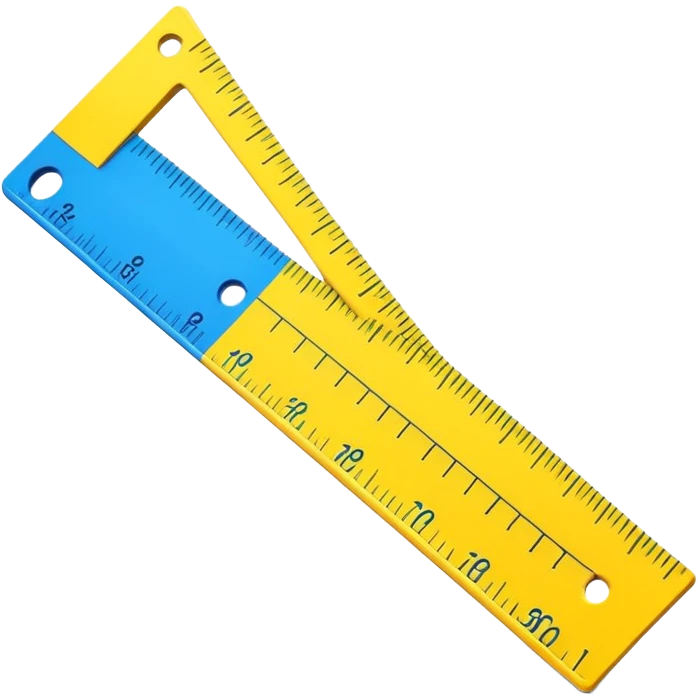 cartoon ruler with bright colors, perspective composition, high saturation, measurement marks but no numbers emoji