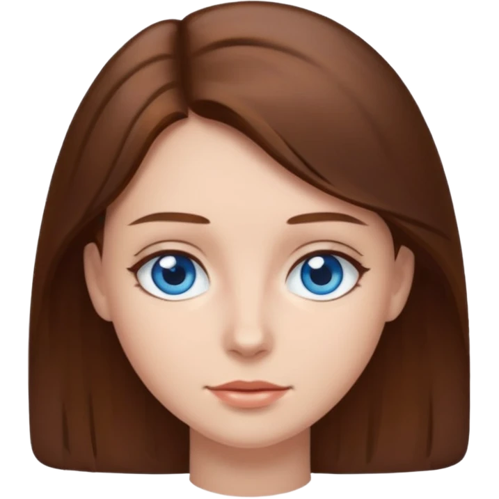 Brown hair and blue eyes emoji