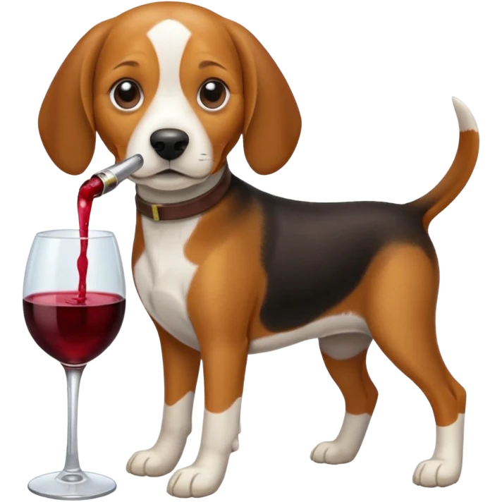 beagle dig with a wine glass emoji