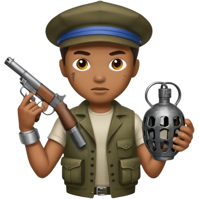 True brown style Filipino gangster while holding grenade  emoji