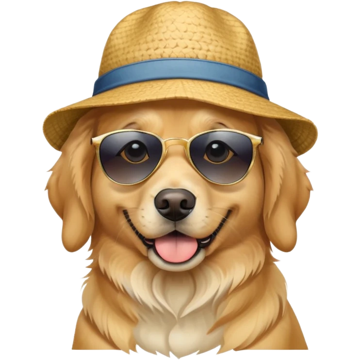 dog wearing hat and sunglasses  emoji