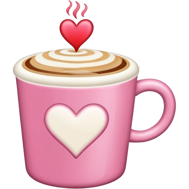 Um café rosa emoji