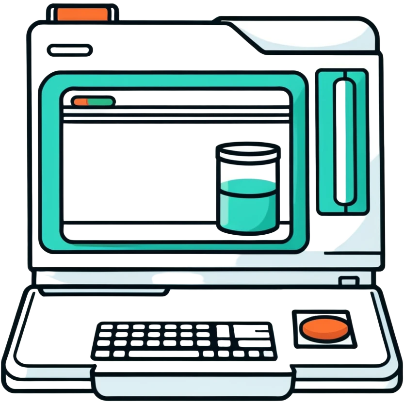 Computer with pharmacy label on the screen emoji