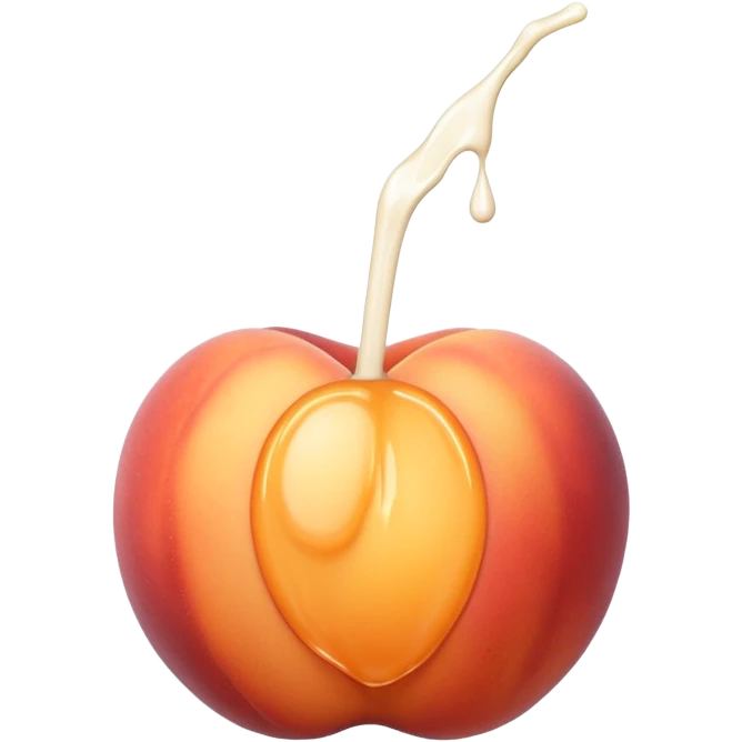 Peach dripping with milk emoji