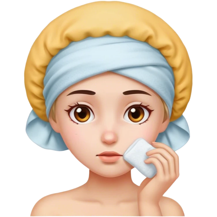 Ice pack on a girls head emoji