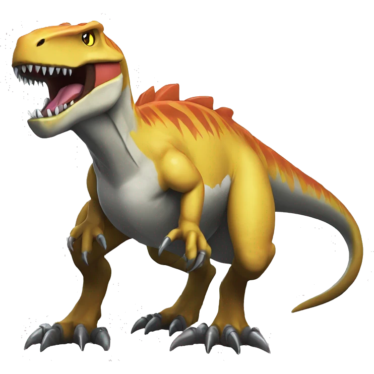  Cool Edgy Digimon-Fakemon-T-Rex with edgy markings full body emoji
