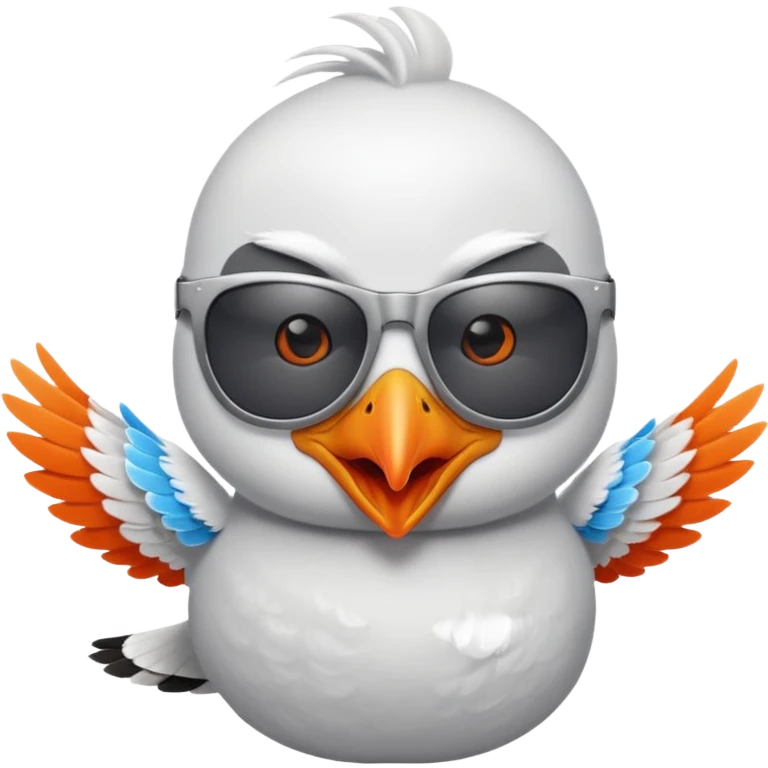 A seagull rocking out emoji