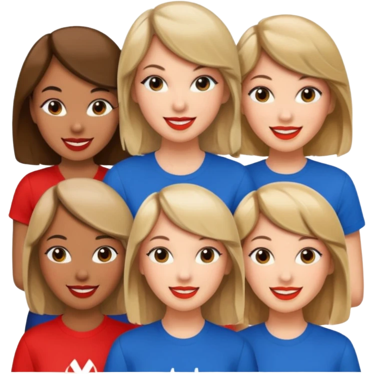 Realistic portrait of a group of women fan of Taylor Swift   emoji