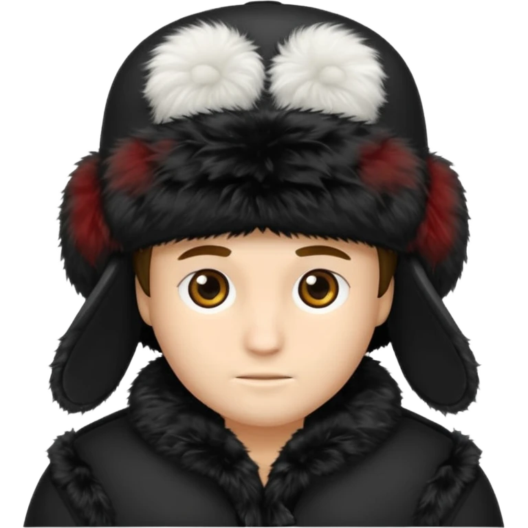 A blank Black ushanka hat emoji