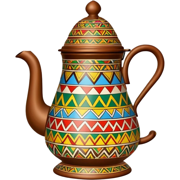 traditional Ethiopian coffee pot jebena with colorful base emoji