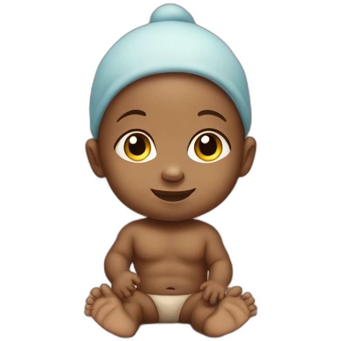 baby boy showing peace symbol emoji