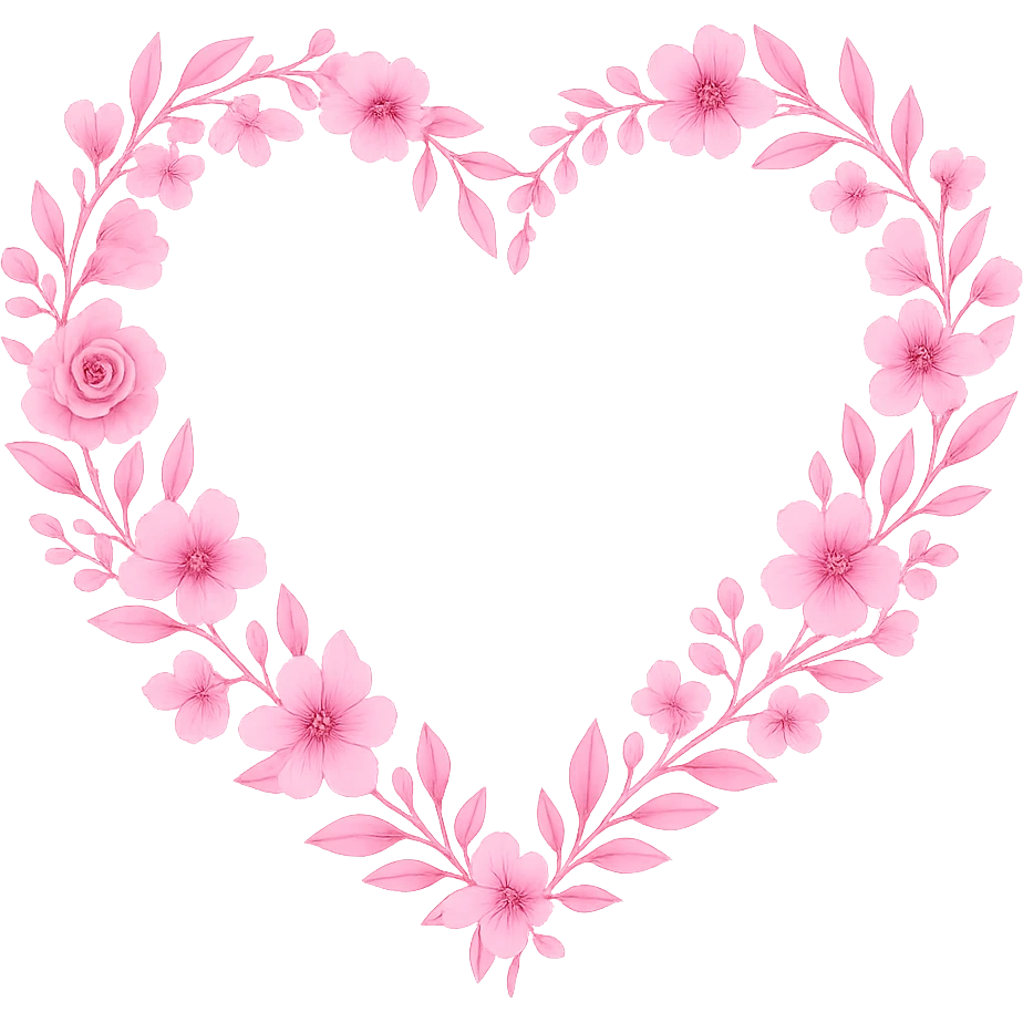 pink wreath heart, remove background emoji