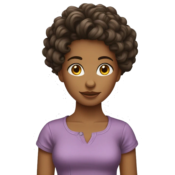 fille metisse cheveux bouclés en pleure emoji