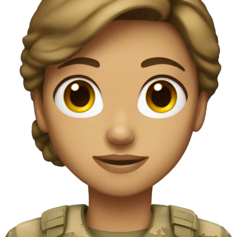 Female marine with brown hair and tan skin emoji