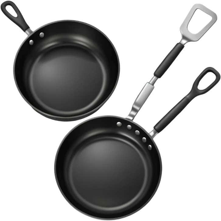 a black pan and spatula inside emoji