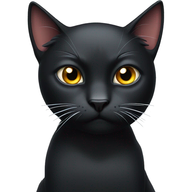 angry male black cat with white whiskers emoji