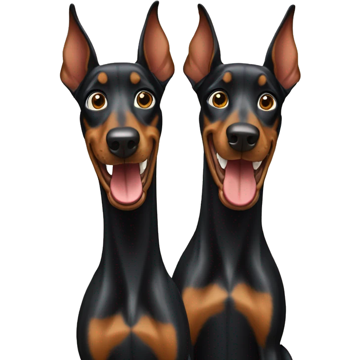 Two Dobermans playing  emoji