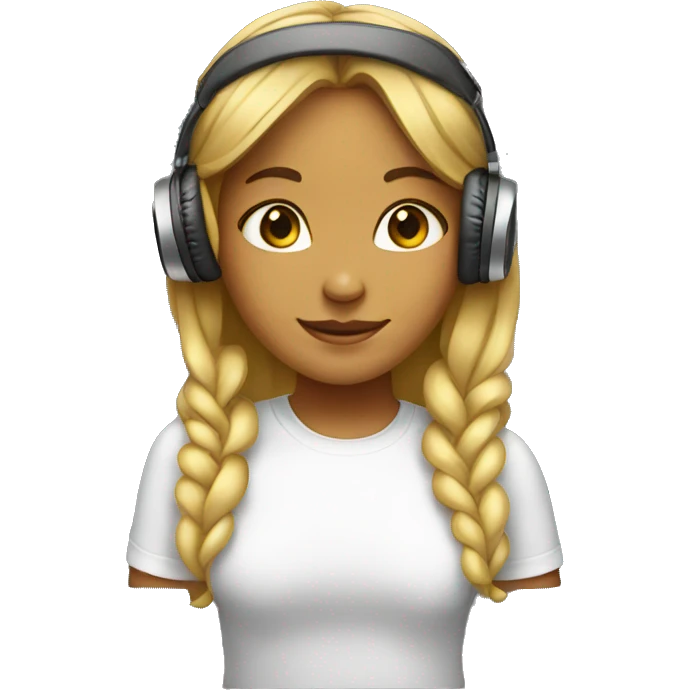 girl with headphones emoji