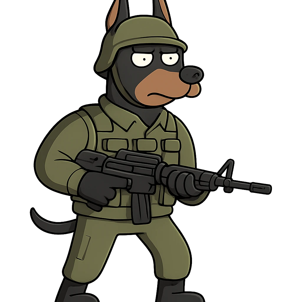 black soldier dog emoji