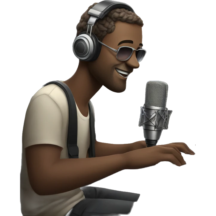 music artist in recording studio emoji