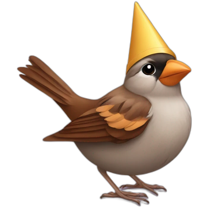 Sparrow bird Party hat emoji