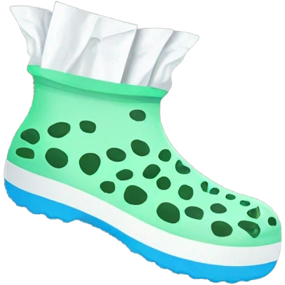 Crocs with plastic bags over socks emoji