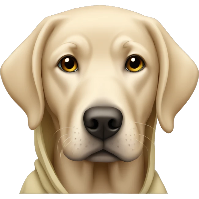beige labrador in a khaki hoodie emoji