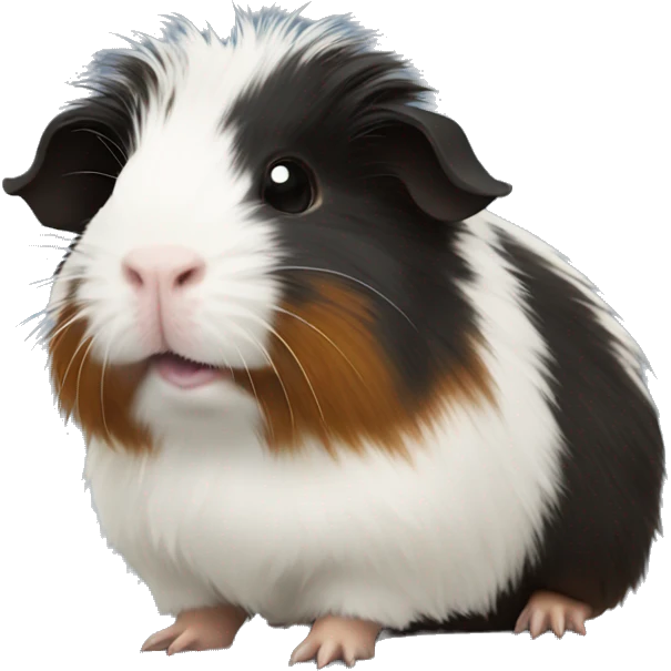 Black Guinea pig fuzzy coat emoji