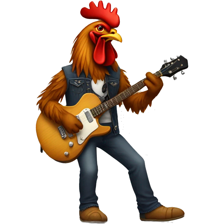 Guitarist rooster  emoji