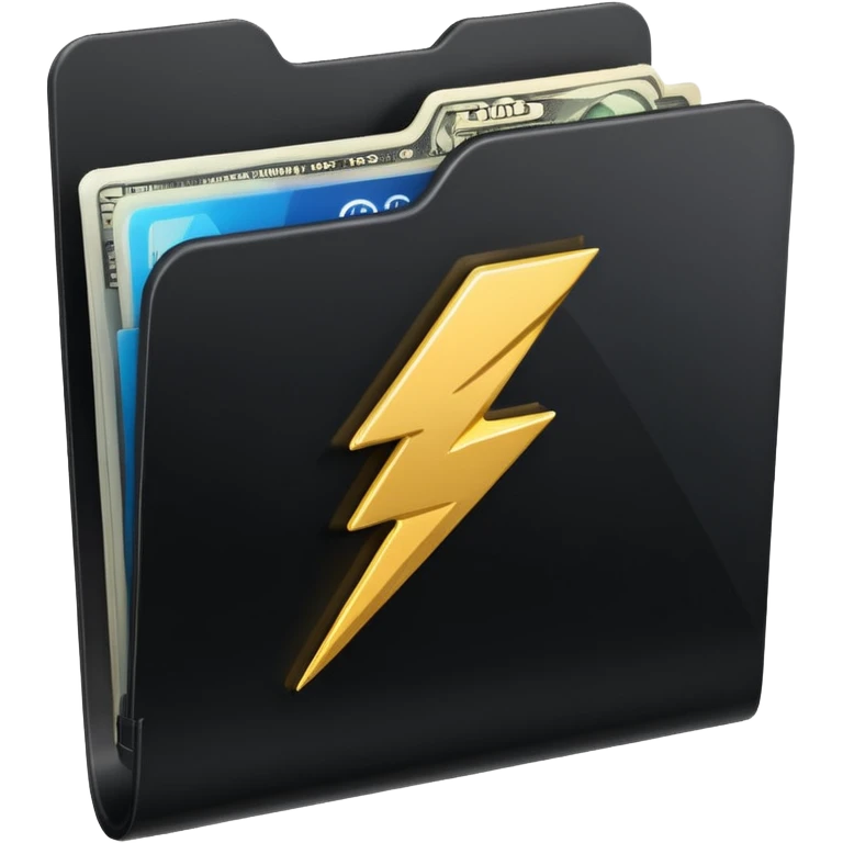 black folder flash file with a finances logo
 emoji
