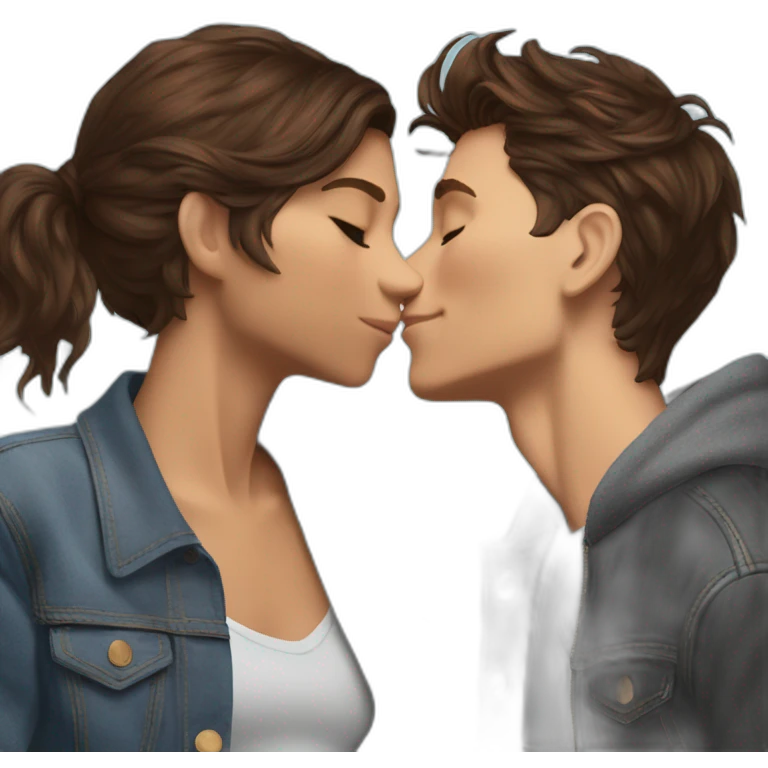 Tom Holland makingout with zendaya emoji