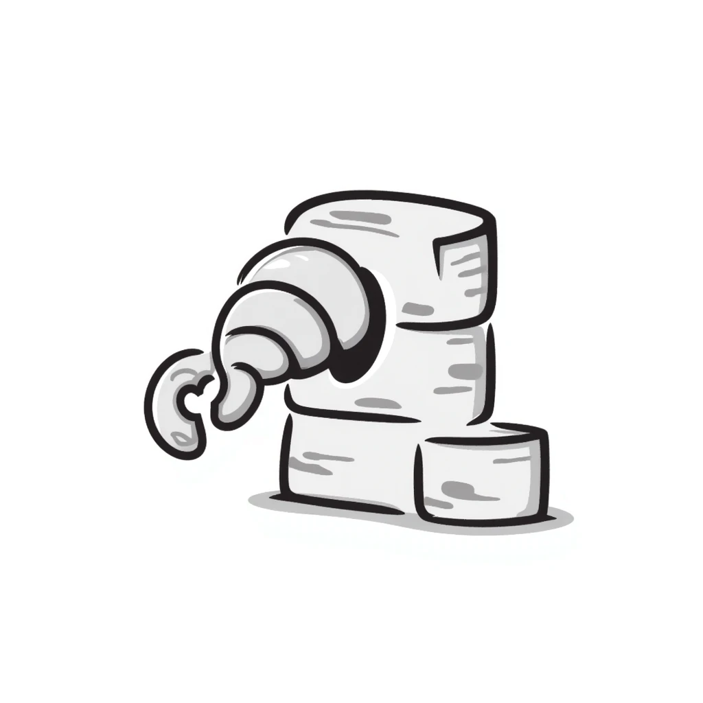 croissant merged into a brick, hand drawn doodle style emoji