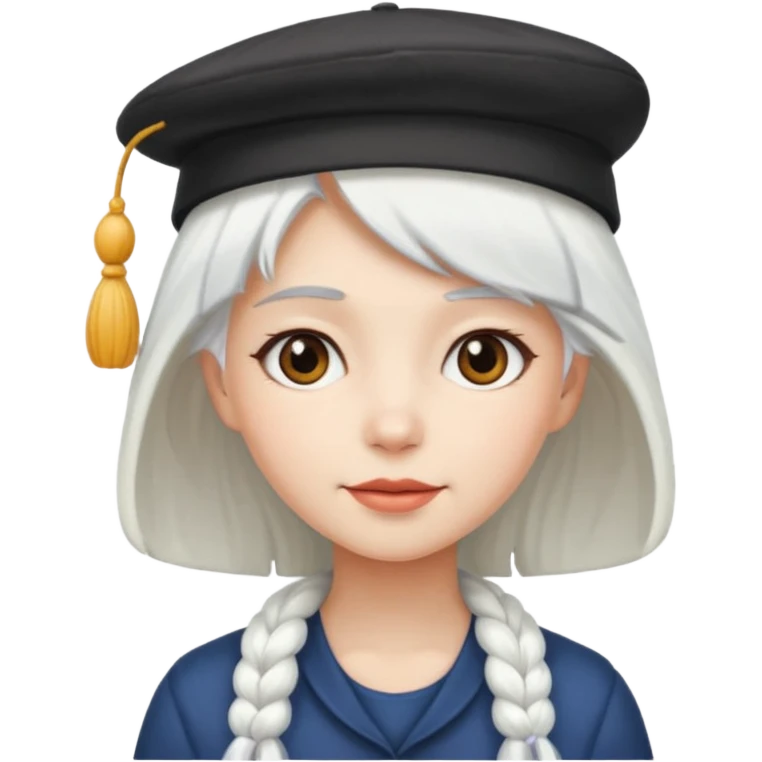 very very white haired hatted girl emoji