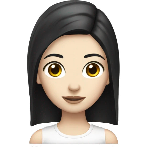 Pale girl black hair with audi car emoji