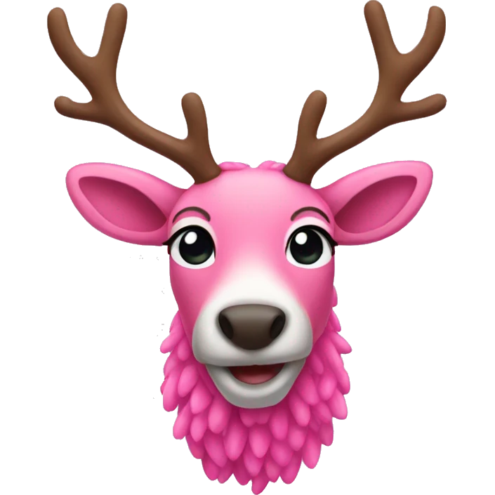 Pink reindeer emoji