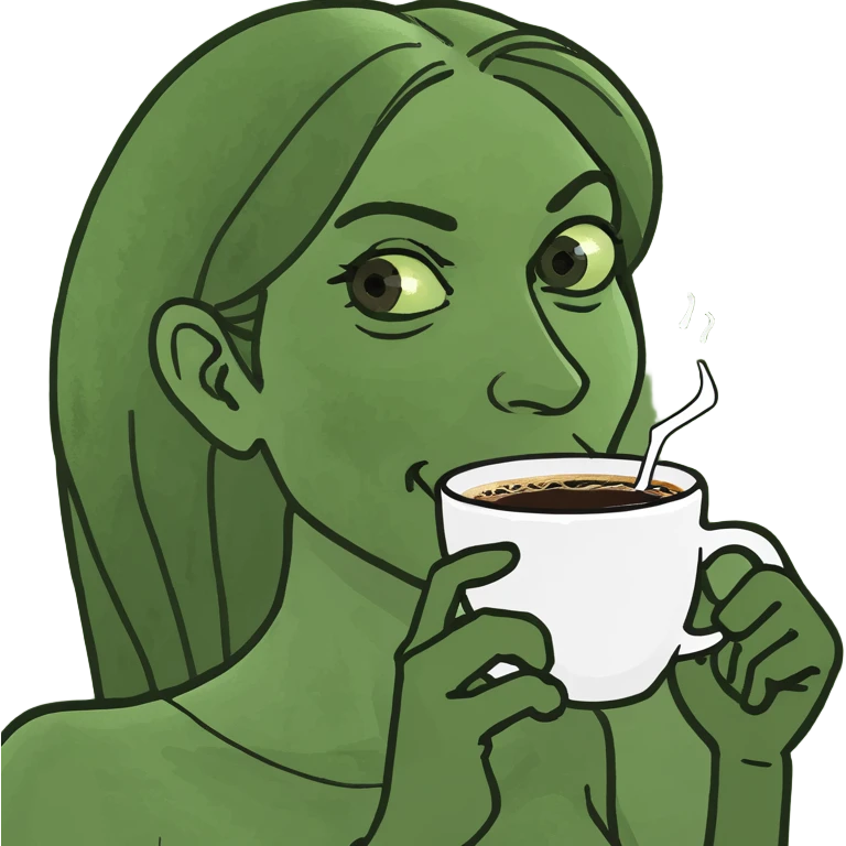 Lady drinking coffee emoji