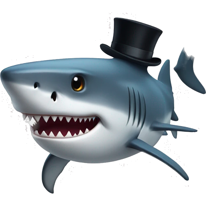 Shark with a top hat emoji