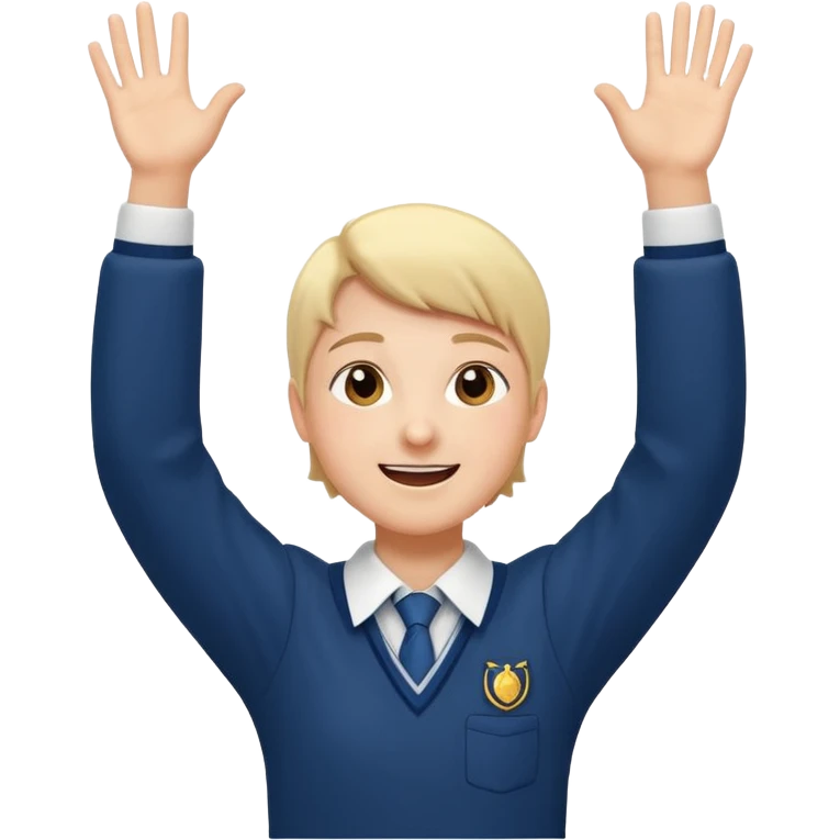 happy school student raising arms emoji